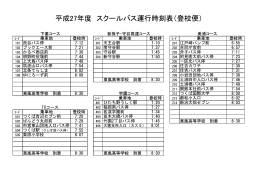 平成27年度 スクールバス運行時刻表（登校便）