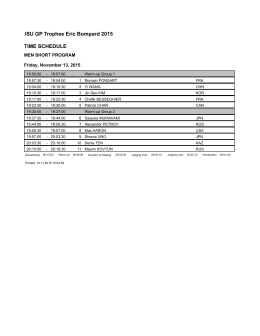 ISU GP Trophee Eric Bompard 2015 TIME SCHEDULE