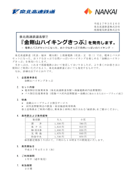 「金剛山ハイキングきっぷ」を発売します(PDF:250KB)