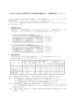 平成26年度公立高等学校入学者選抜志願状況2（志願変更後）［PDF