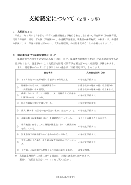 支給認定について（2号・3号）