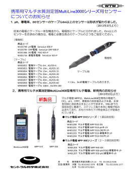携帯用マルチ水質測定器 MultiLine3430型用センサーについてのお知らせ