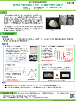 栃木県の鉱物資源を利用した機能性壁材の開発