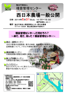 西日本農場一般公開 - 種苗管理センター