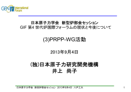 (3)PRPP-WG活動 (独)日本原子力研究開発機構