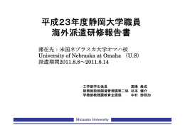 平成23年度静岡大学職員 海外派遣研修報告書