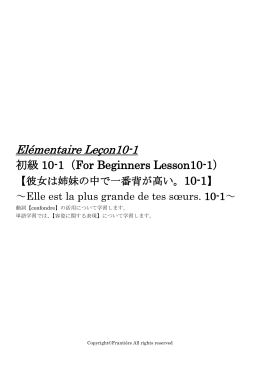Elémentaire Leçon 10-1 動詞≪confondre