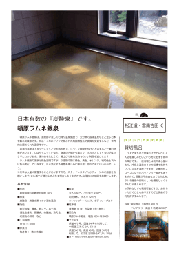 日本有数の『炭酸泉』です。 頓原ラムネ銀泉