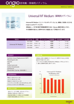 Universal IVF Medium（媒精用メディウム） 胚培養・移植用メディウム