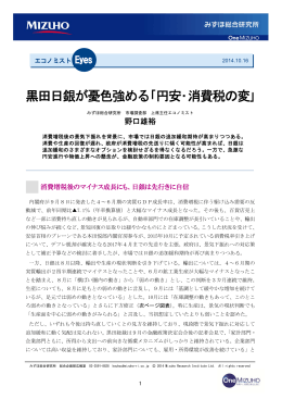 黒田日銀が憂色強める「円安・消費税の変」(PDF/406KB)