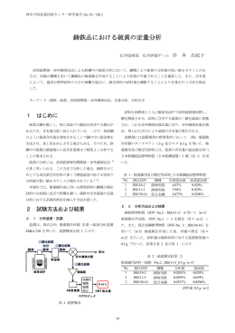 報告 : 鋳鉄品における硫黄の定量分析