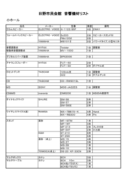 小ホール音響機材 ( 印刷用PDF )