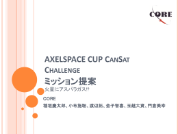 AXELSPACE CUP CanSat Challenge ミッション提案 火星にアスパラ