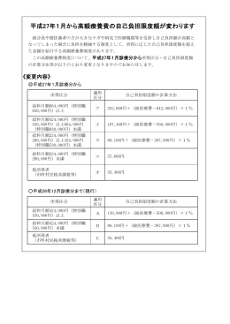 平成27年1月から高額療養費の自己負担限度額が変わります