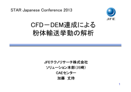 CFD－DEM連成による 粉体輸送挙動の解析 - CD