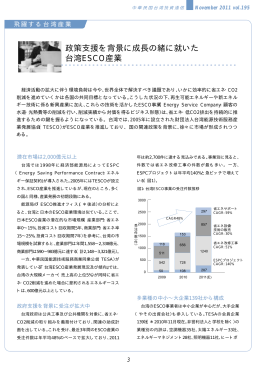 政策支援を背景に成長の緒に就いた 台湾ESCO産業