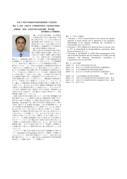 平成 25 年度日本鉱物科学会研究奨励賞第 15 回受賞者 横山 正 会員