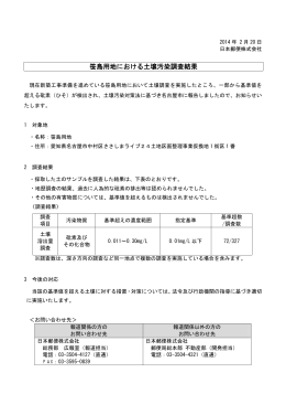 笹島用地における土壌汚染調査結果（PDF46kバイト）