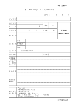 インターンシップ エントリーシート等(PDF 295KB)
