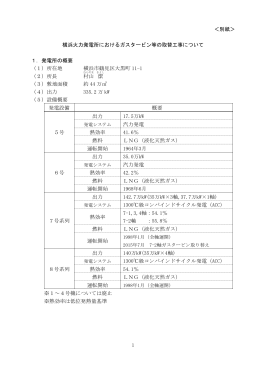 横浜火力発電所におけるガスタービン等の取替工事について（PDF 358KB）