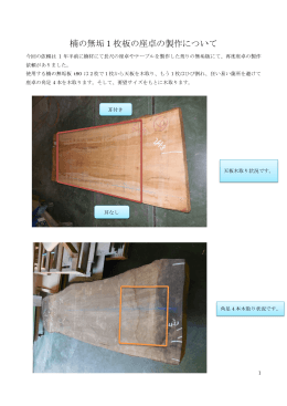 楠の無垢1枚板の座卓の製作について