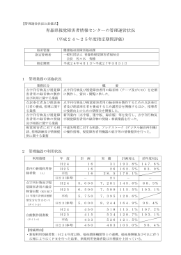 青森県視覚障害者情報センターの管理運営状況 （平成24～25年度指定