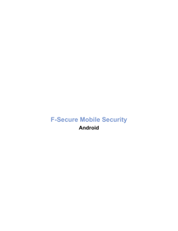 1.3 F-Secure Mobile Security