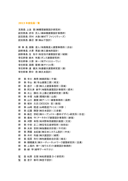2013 年度役員一覧 支部長：上浪 寛（  構想建築設計研究所） 副支部長