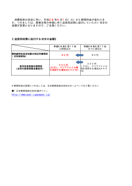 《返信用封筒に貼付する切手の金額》 http://www.post.japanpost.jp