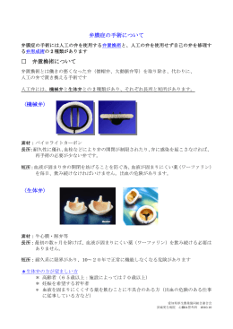 弁膜症の手術について 弁置換術について 〈機械弁