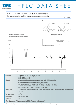 ベラプロストナトリウムのHPLC分析例