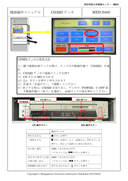 CD/MD デッキ 機器操作マニュアル MXD-D400