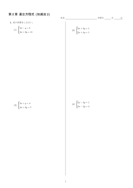 第2章 連立方程式 (加減法2)