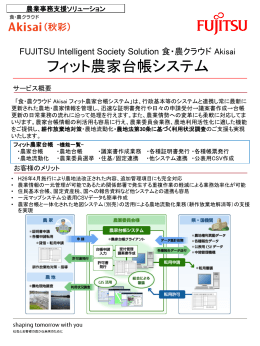 FUJITSU Intelligent Society Solution 食・農クラウド Akisai フィット農家