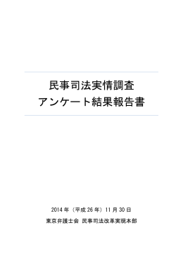 民事司法実情調査アンケート結果報告書（2014年11月