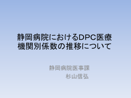 静岡病院におけるDPC医療 機関別係数の推移
