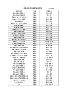 高島市体育協会評議員名簿 （平成25年度）