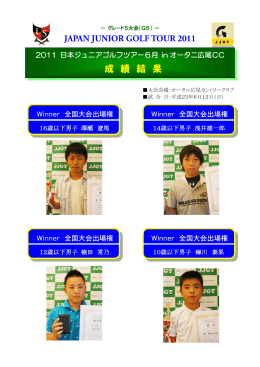 成 績 結 果 - 日本ジュニアゴルフツアー（JJGT）