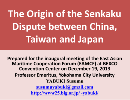 The Origin of the Senkaku Dispute between China, Taiwan and Japan