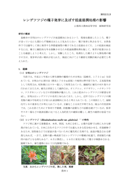 「レンゲツツジの種子発芽に及ぼす低温湿潤処理の影響」