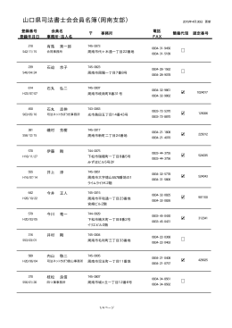 山口県司法書士会会員名簿（周南支部）
