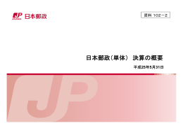日本郵政（単体） 決算の概要