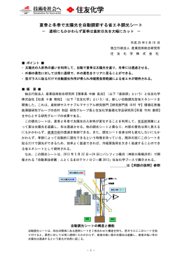 夏季と冬季で太陽光を自動調節する省エネ調光シート