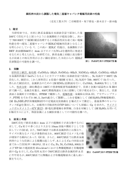 銅担持木炭から調製した電気二重層キャパシタ電極用炭素の性能 （北見