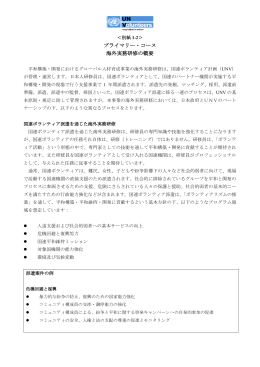 海外実務研修概要（PDF） - 広島平和構築人材育成センター(HPC)