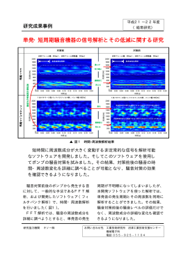 単発・短周期騒音機器の信号解析とその低減に関する研究