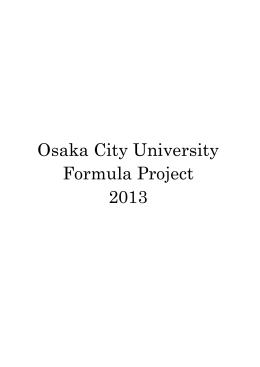 Osaka City University Formula Project 2013