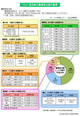 埼玉県の農業産出額や全国順位など（PDF：269KB）