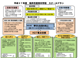 平成27年度 福井市至民中学校 スクールプラン H27重点目標