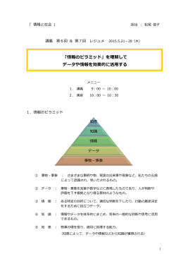 「情報のピラミッド」を理解して データや情報を効果的に活用する